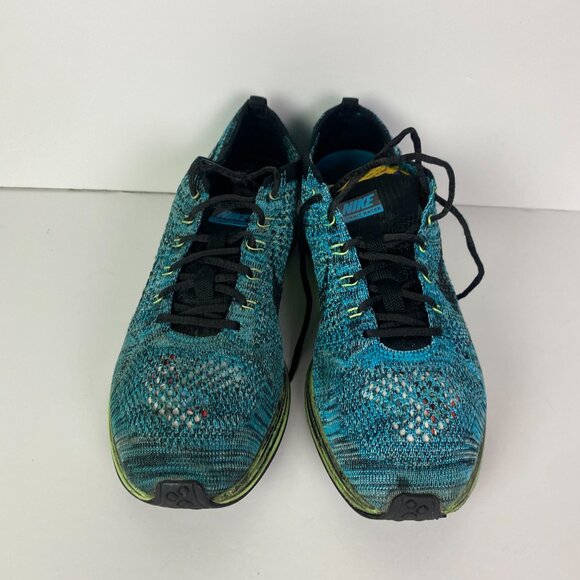 Nike Flyknit Racer Running Shoes Men's 8.5 Blue Lagoon Sneakers 526628 401 - Picture 3 of 16